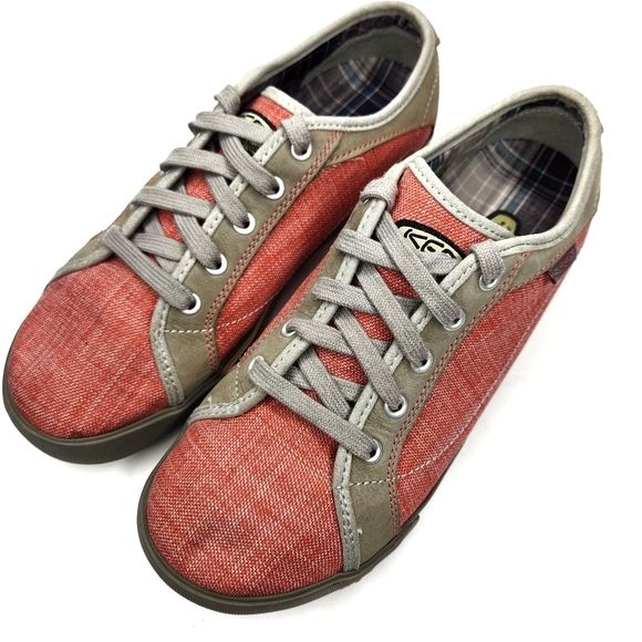 Keen Arcata Low Lace up Canvas Suede Pink Red Sneaker 5 - Picture 1 of 8